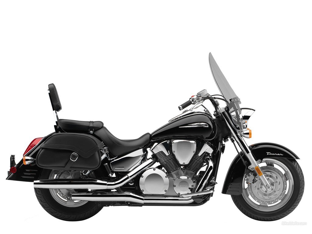 black touring motorcycle