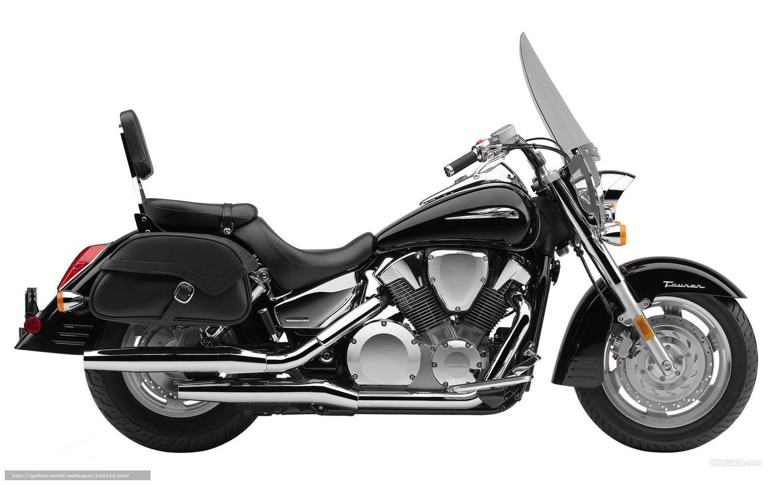 black touring motorcycle