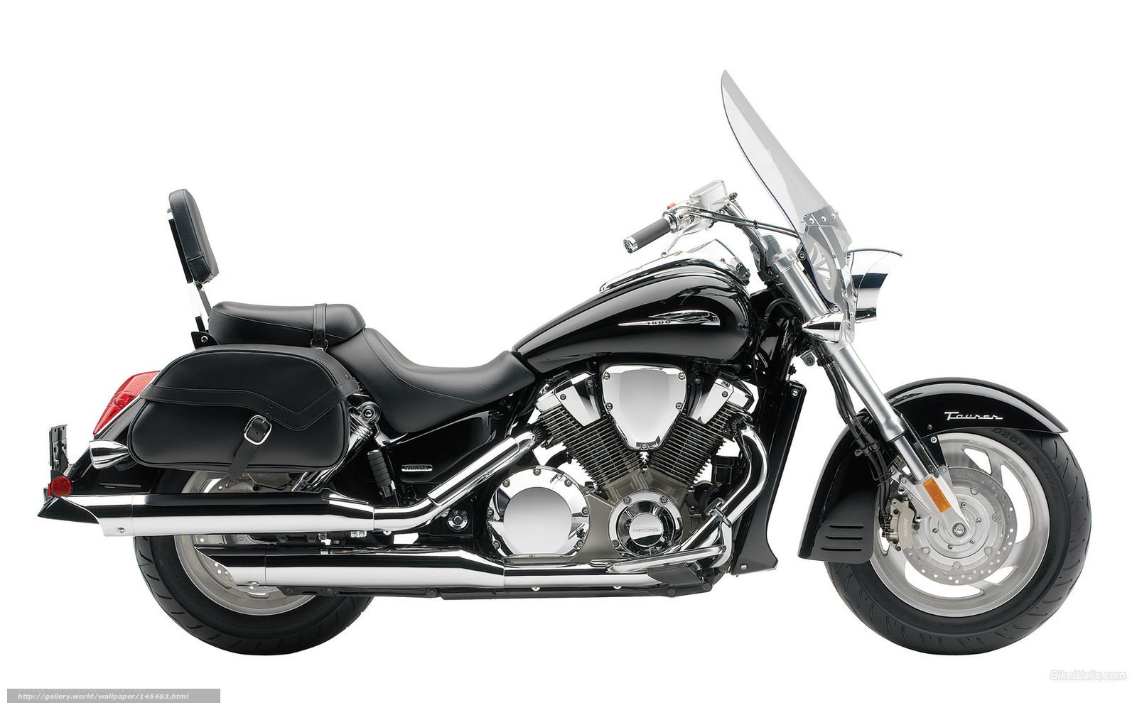 black touring motorcycle