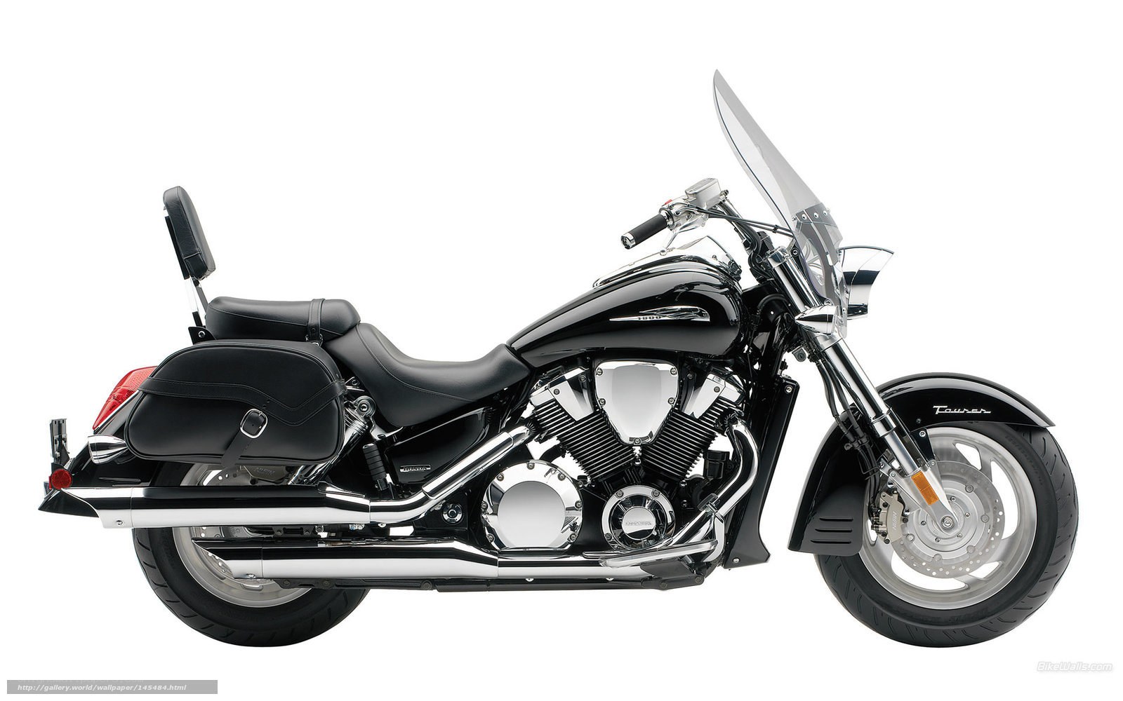 black touring motorcycle