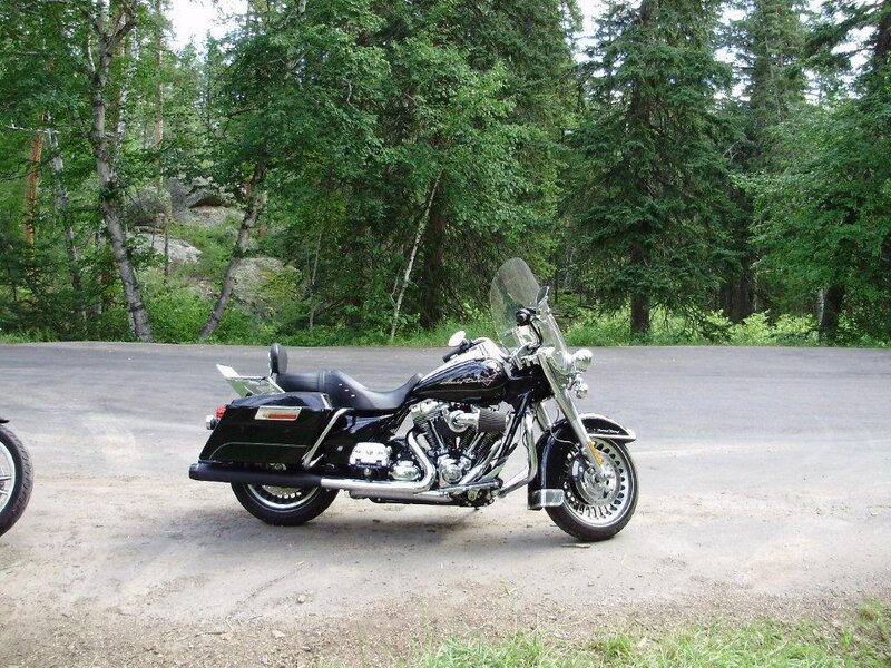 Black Touring Motorcycle — Calm, Afternoon, Photograph