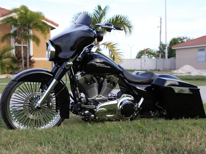 Black Touring Motorcycle — Calm, Afternoon