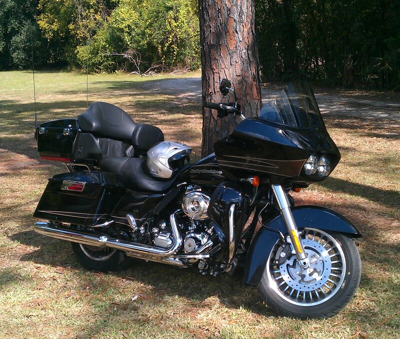 Black Touring Motorcycle — Serene, Afternoon