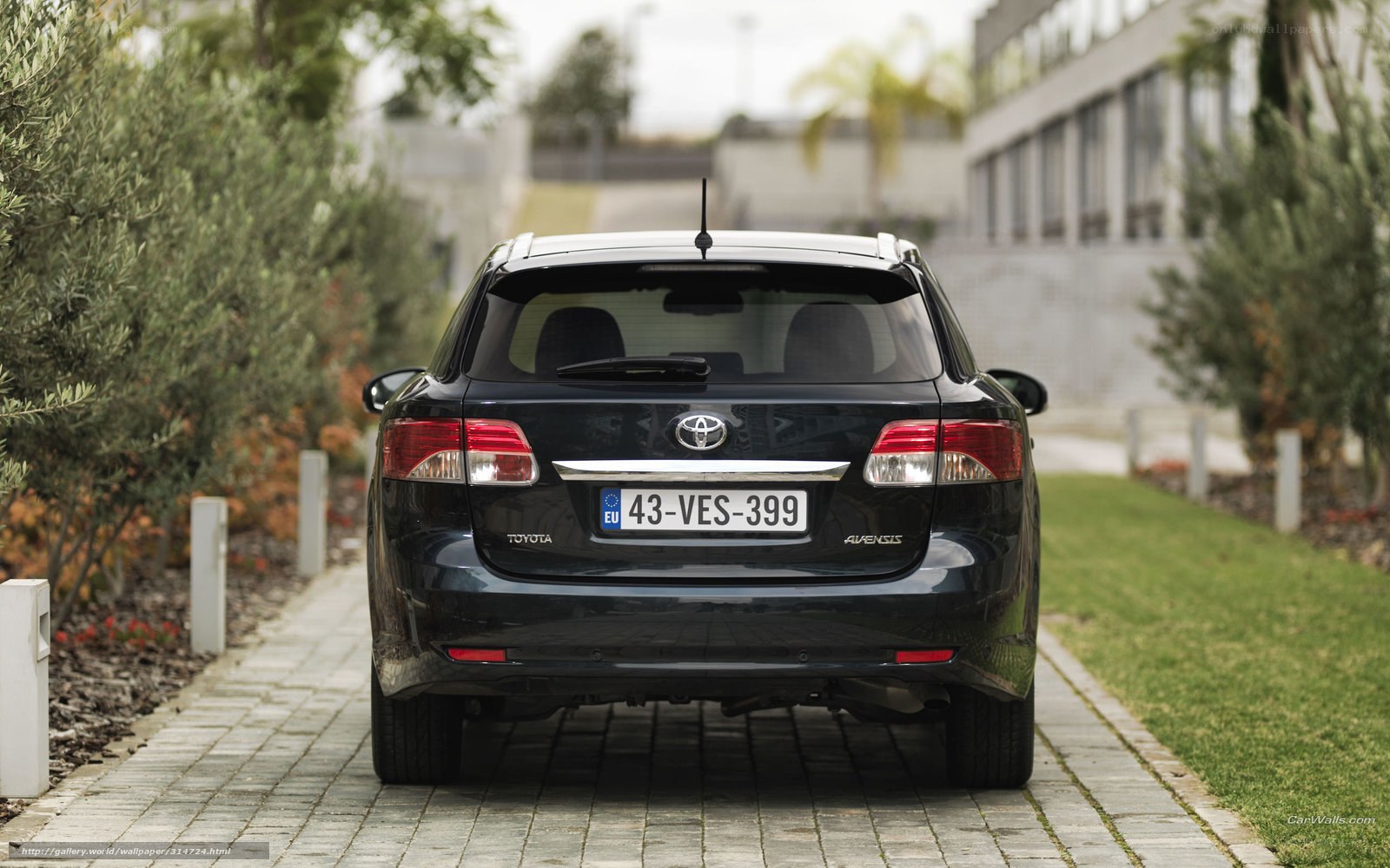 Black Toyota Avensis parked