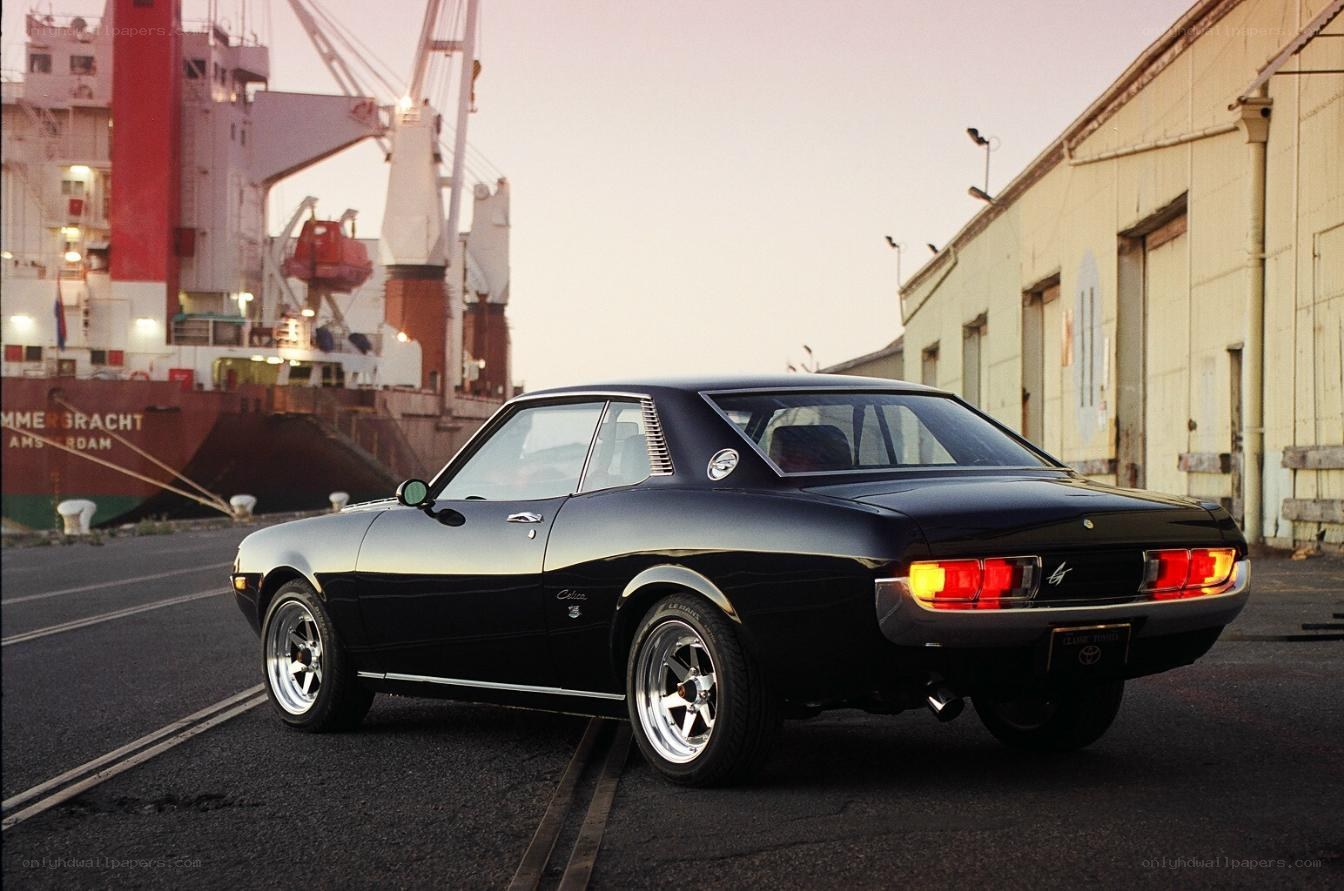 Black Toyota Celica at port