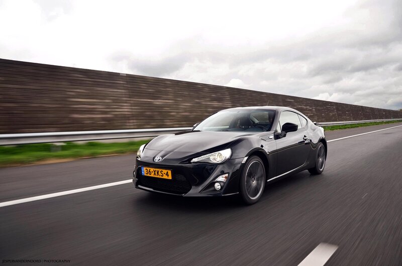 Black Toyota GT86 on a road