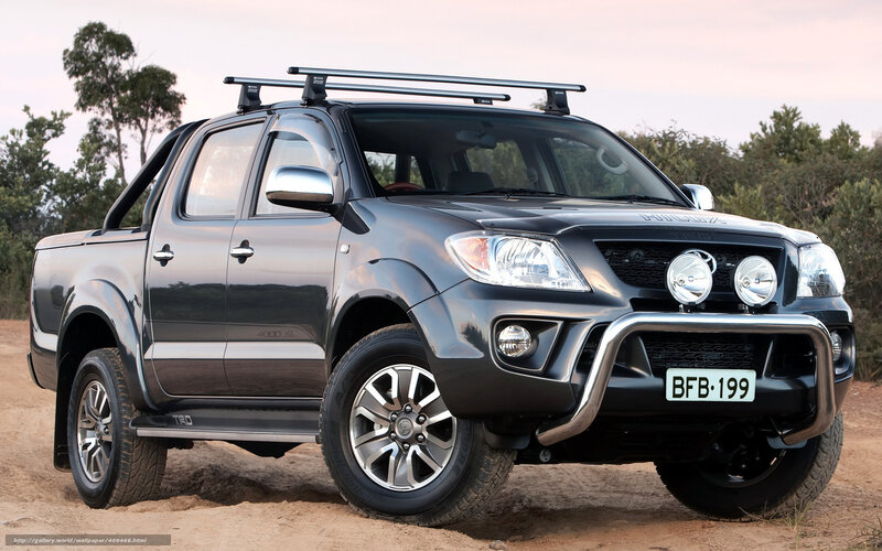 Black Toyota Hilux pickup truck