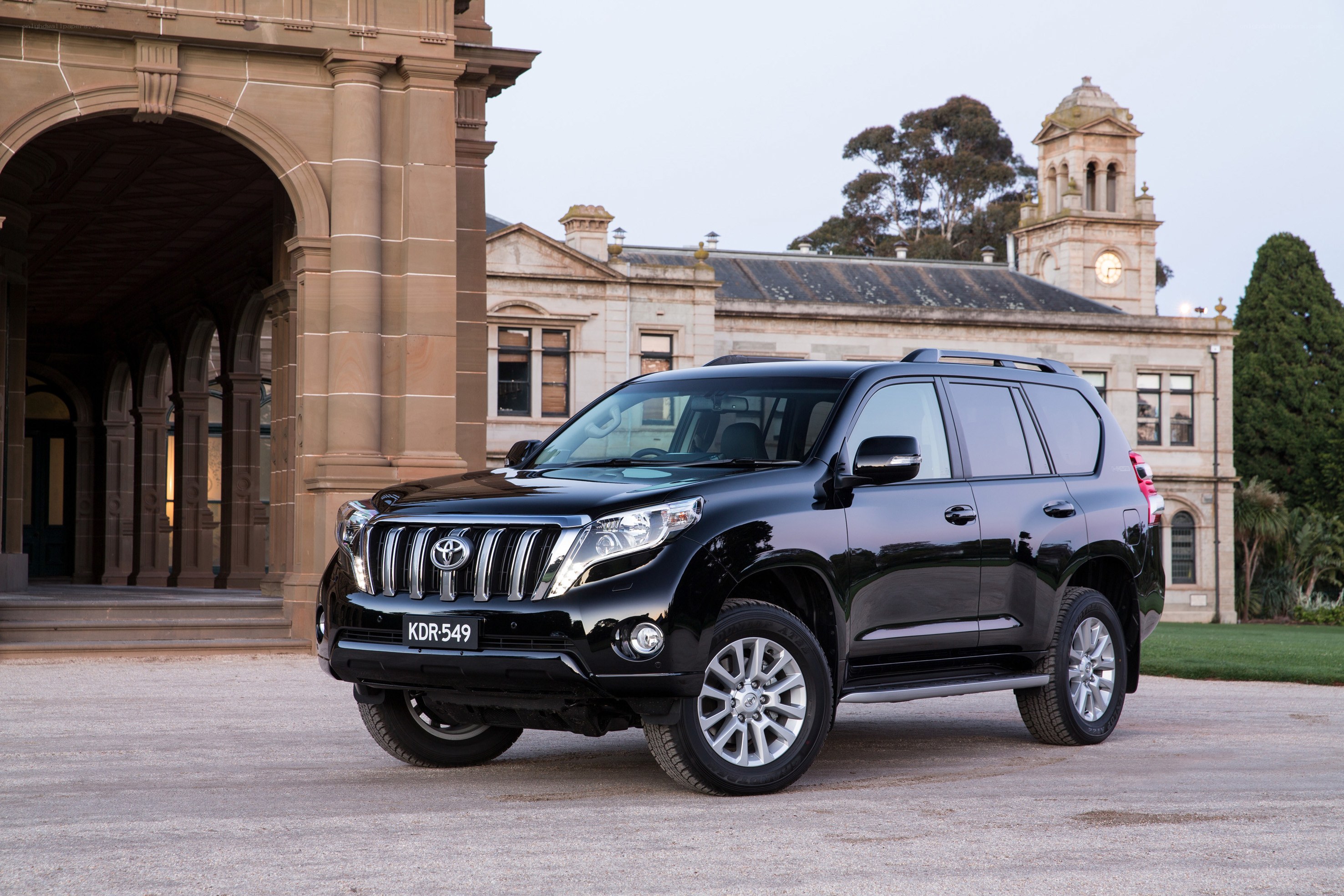 Black Toyota Prado parked