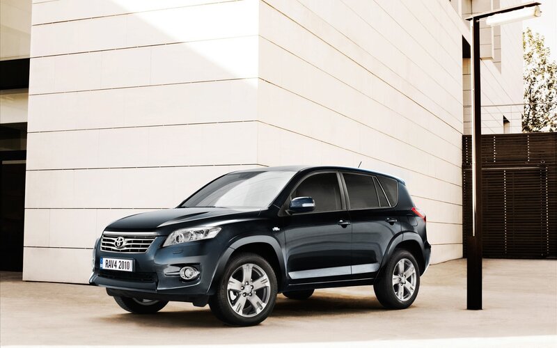 Black Toyota RAV4 parked outside