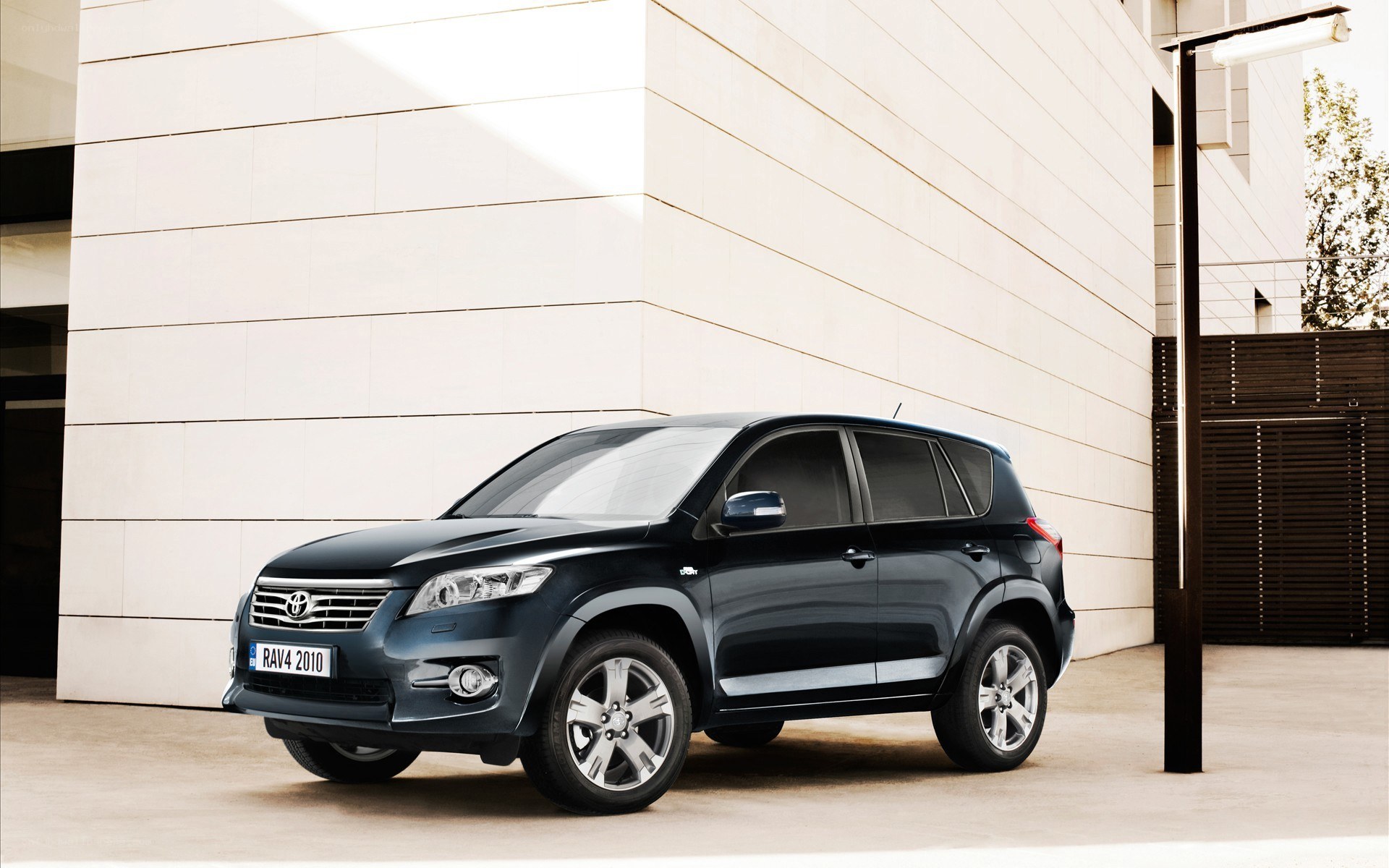 Black Toyota RAV4 parked outside
