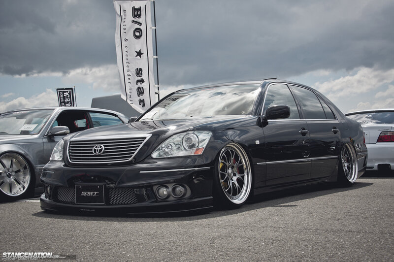 Black Toyota sedan at car show