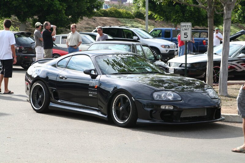 Black Toyota Supra at car show