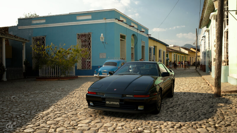 Black Toyota Supra — Blue