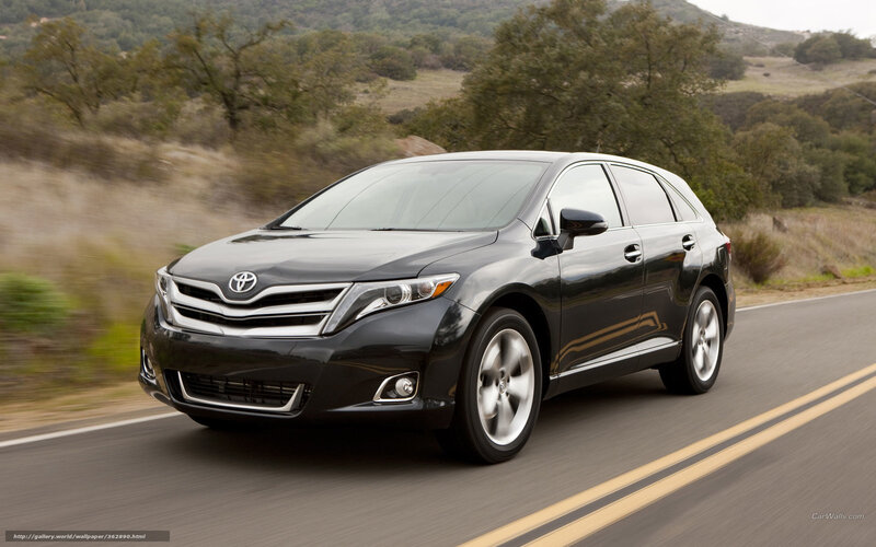 black toyota venza driving