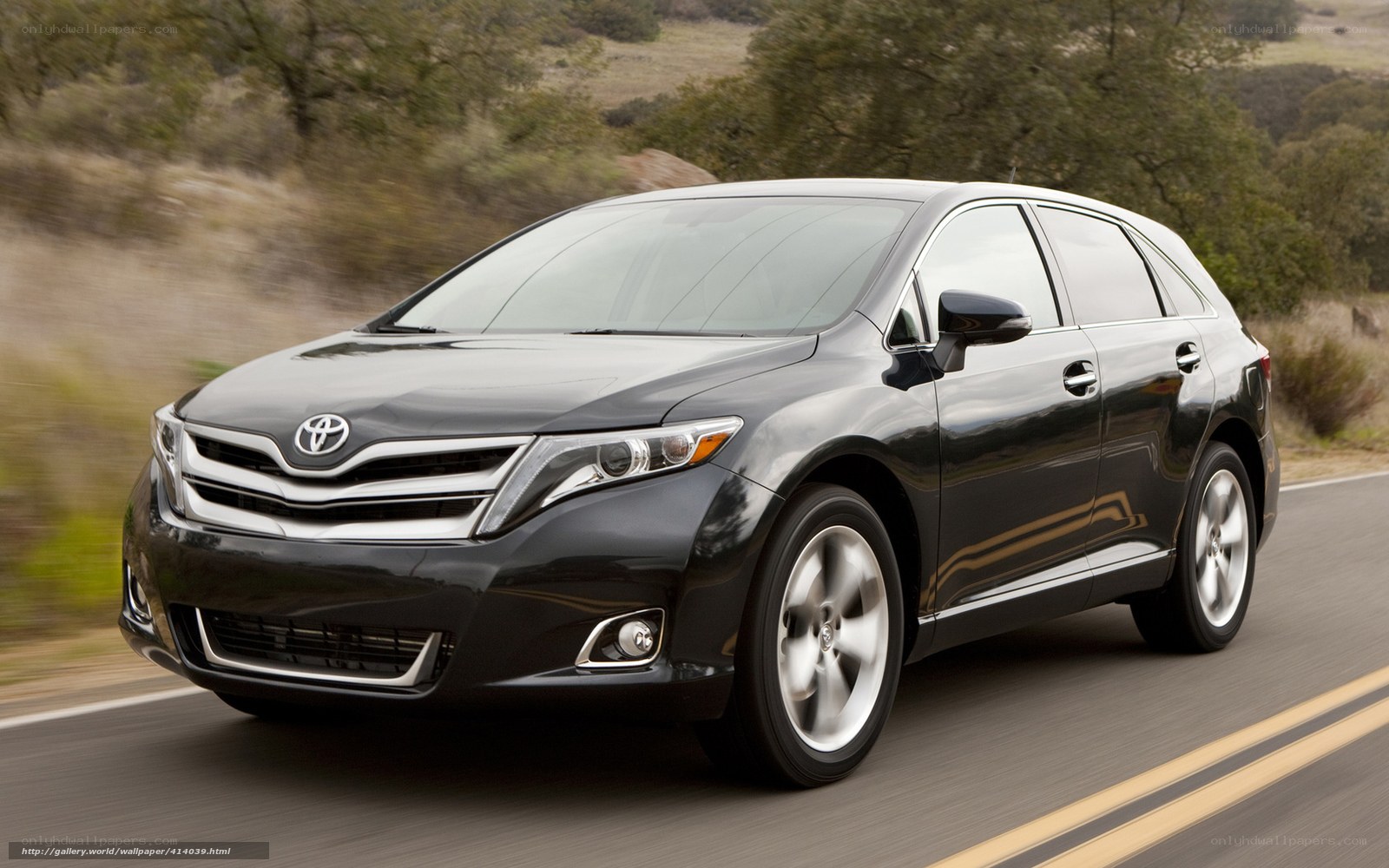 Black Toyota Venza on a road