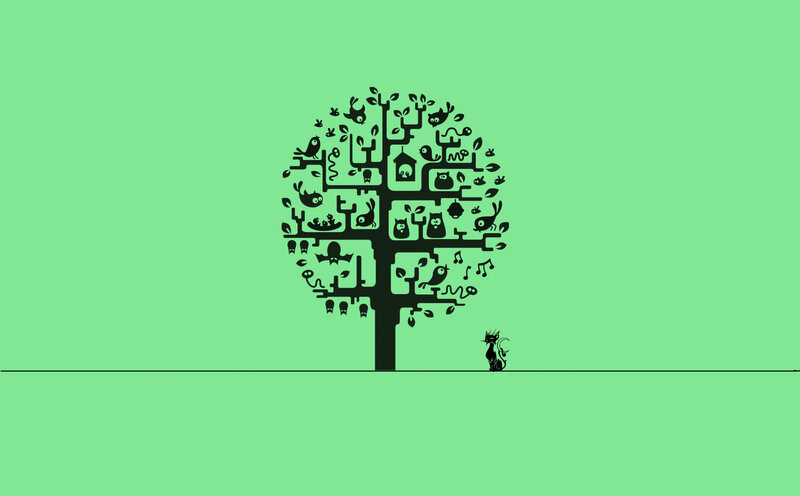 Black Tree with Animals