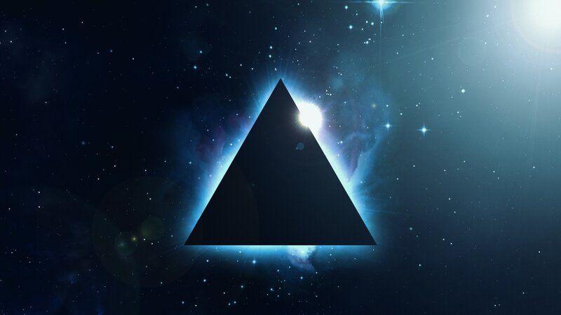 Black Triangle in Space — Blue