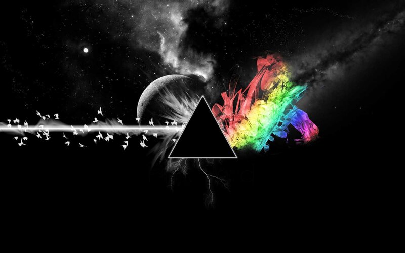 Black Triangle in Space — Dramatic