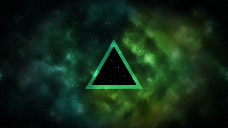 Black Triangle in Space — Green