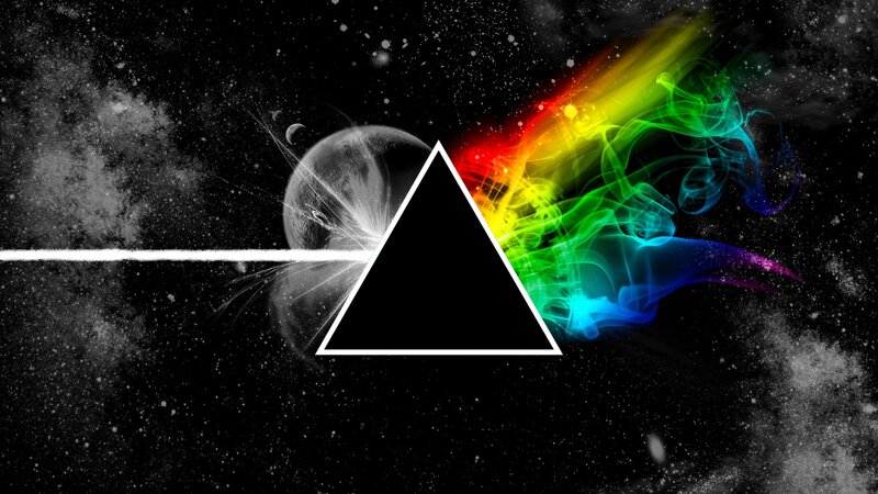 Black Triangle Prism — Dramatic, Night, Digital Art, Rainbow Light