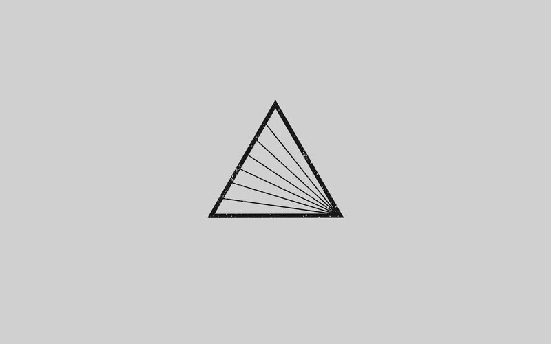 Black Triangle with Lines