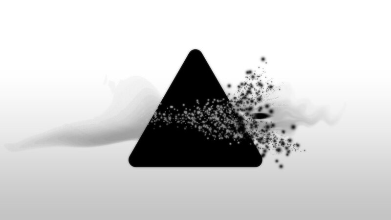 Black Triangle with Particles — Dramatic