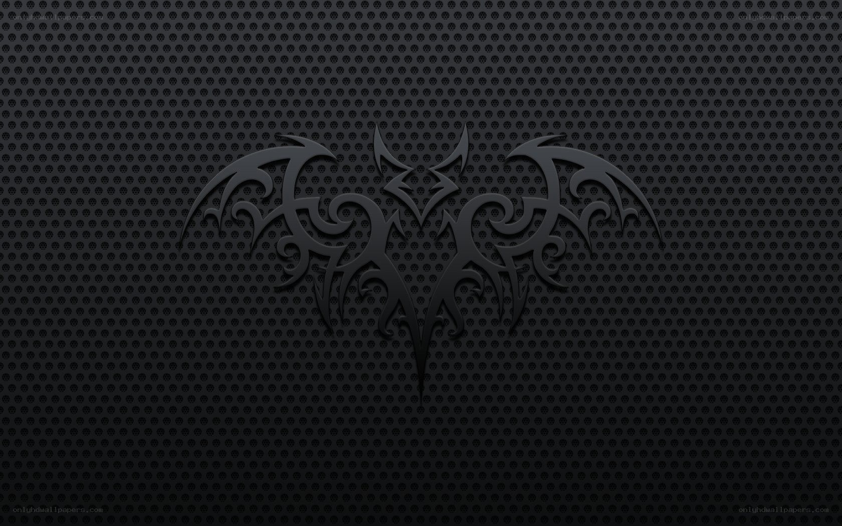 black tribal bat design