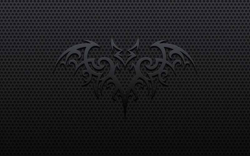 black tribal bat design