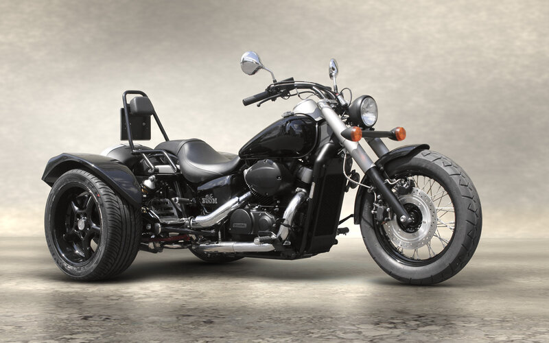 Black Trike Motorcycle — Neutral, Photograph
