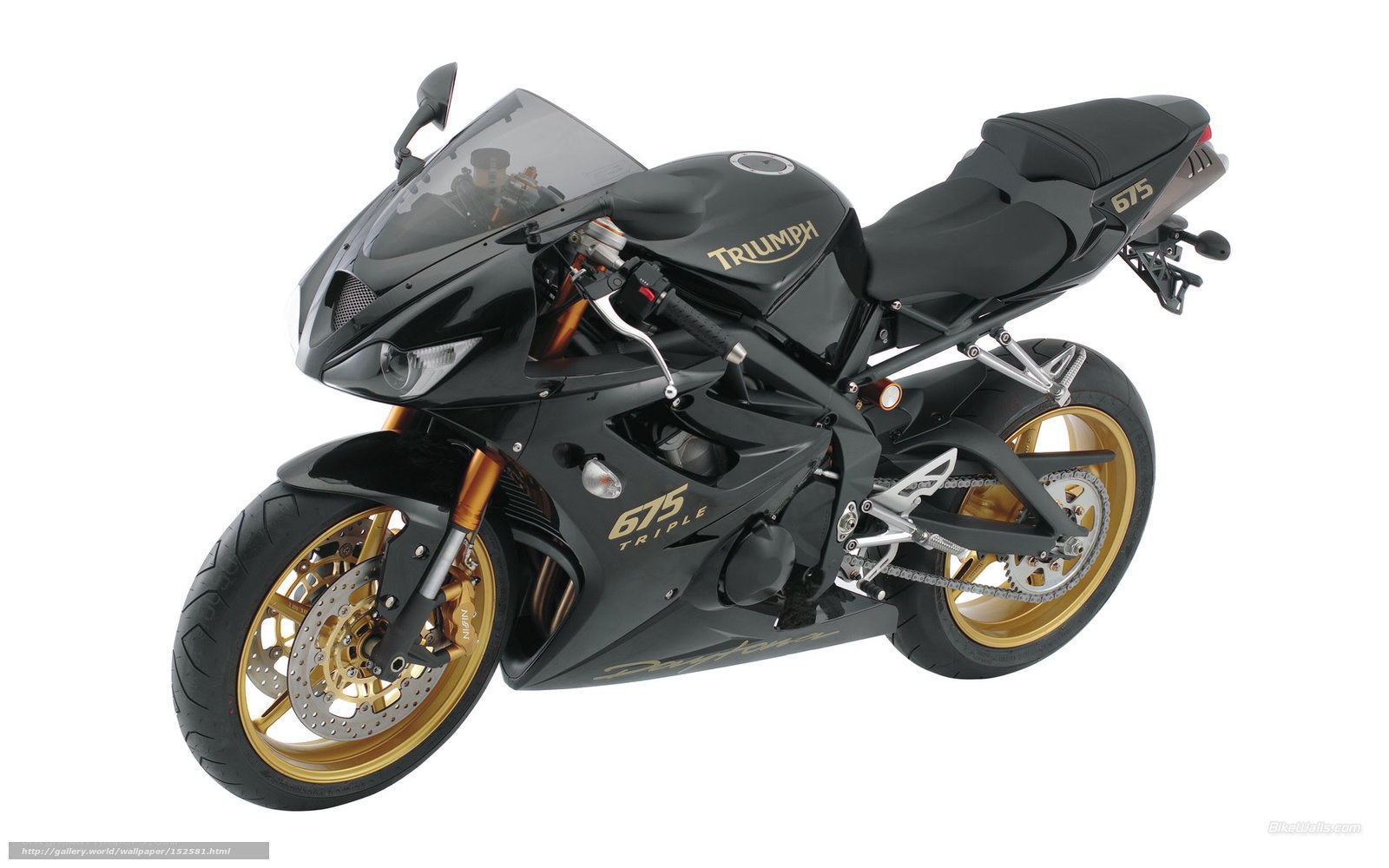 Black Triumph 675 Triple motorcycle
