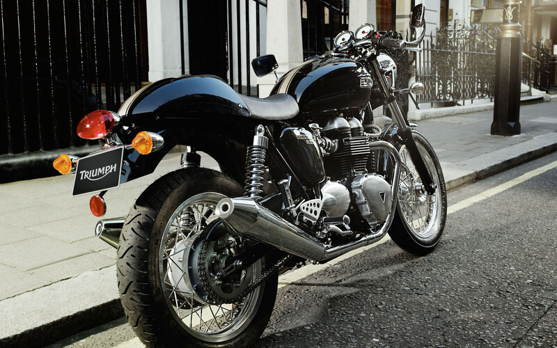 Black Triumph Motorcycle — Calm