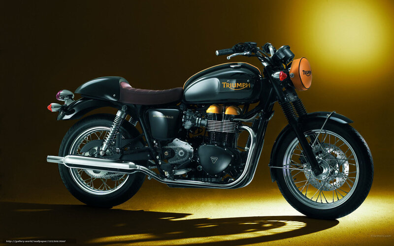 Black Triumph Motorcycle — Dramatic, Photograph, Headlight