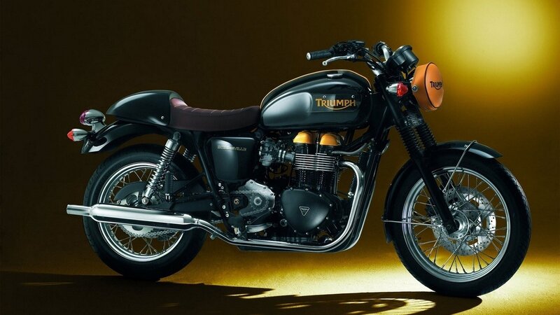Black Triumph Motorcycle — Dramatic, Photograph, Seat, Headlight, Exhaust