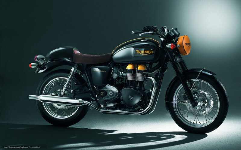 Black Triumph Motorcycle — Dramatic, Photograph
