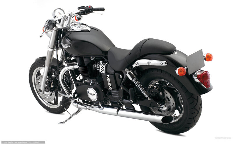 Black Triumph Motorcycle — Neutral, Photograph, Chrome Exhaust