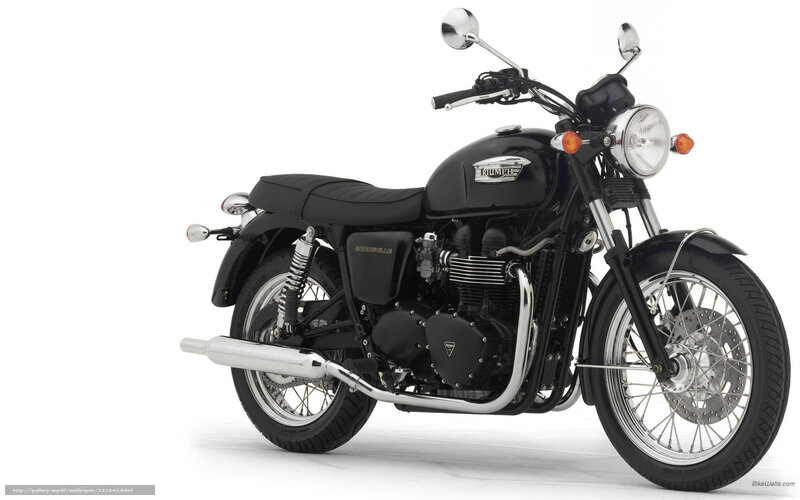 Black Triumph Motorcycle — Neutral, Photograph, Headlight, Exhaust Pipe, Mirror