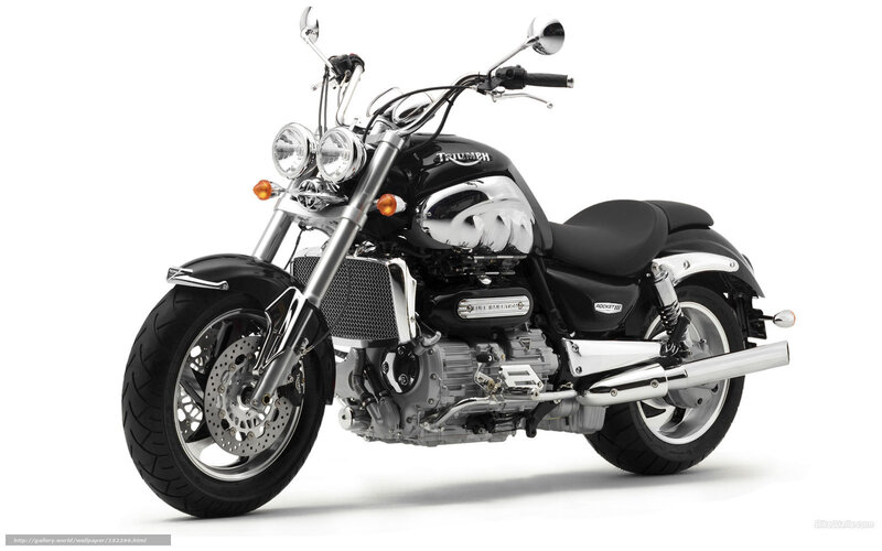 Black Triumph Motorcycle — Neutral, Photograph, Headlights
