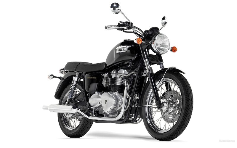 Black Triumph Motorcycle — Silver
