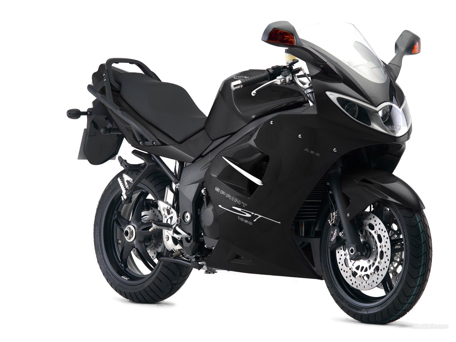 Black Triumph Sprint ST motorcycle