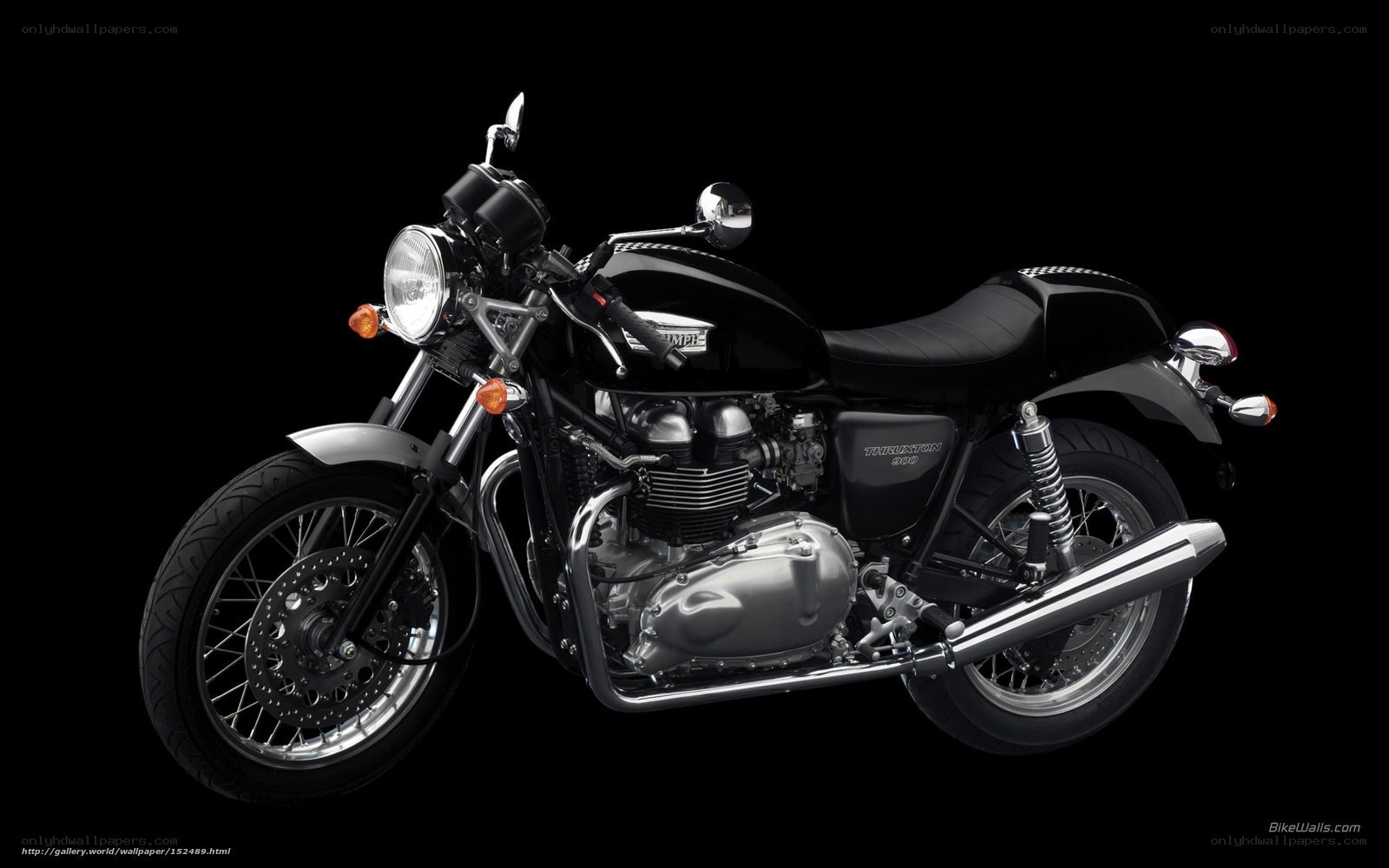 Black Triumph Thruxton motorcycle