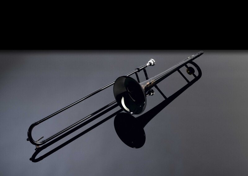Black Trombone on Surface