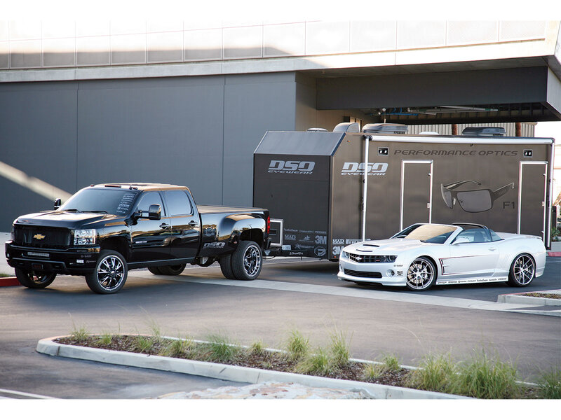 Black Truck and White Car