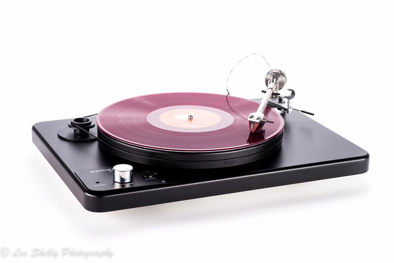 Black Turntable with Vinyl