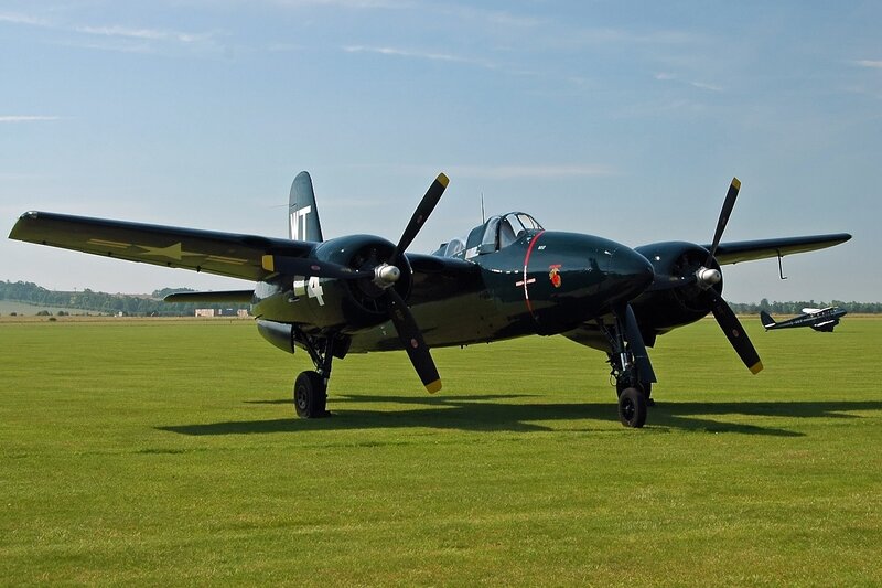 Black Twin-engine Plane