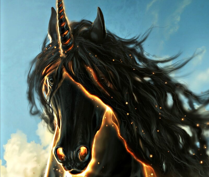 Black Unicorn Head