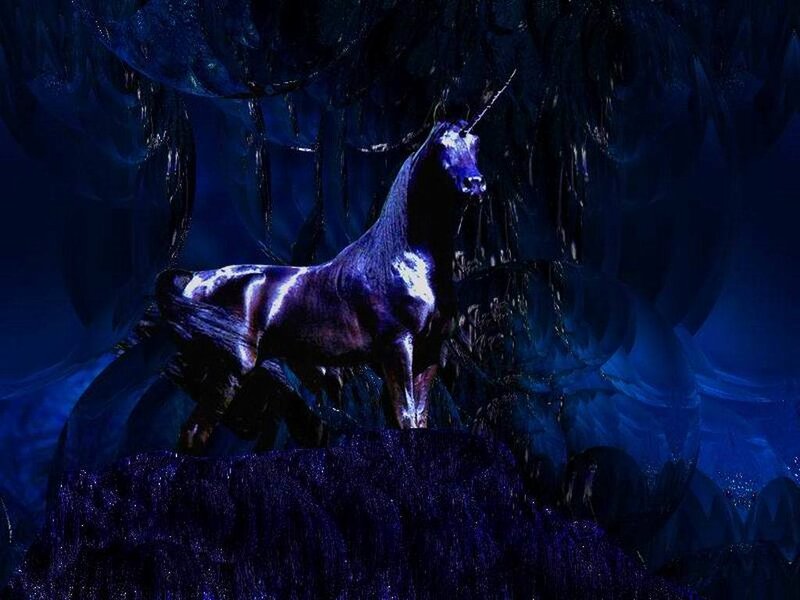 Black Unicorn in Cave