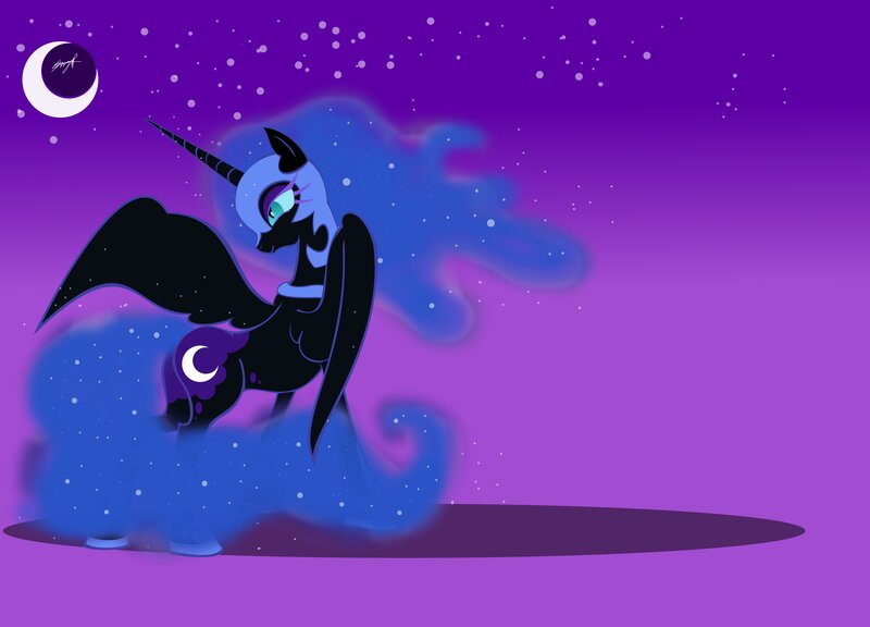 Black Unicorn with Wings