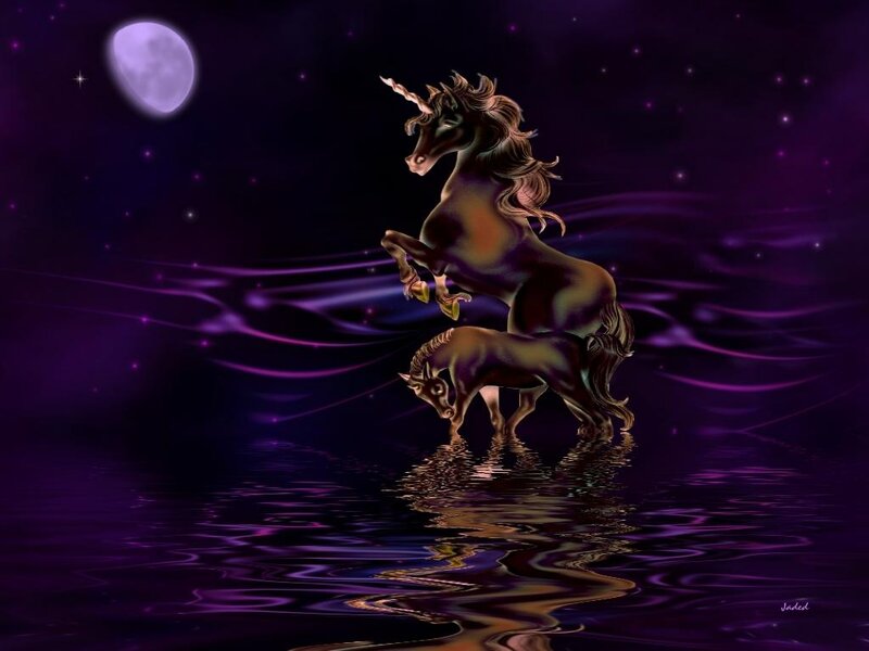 Black Unicorns in Water