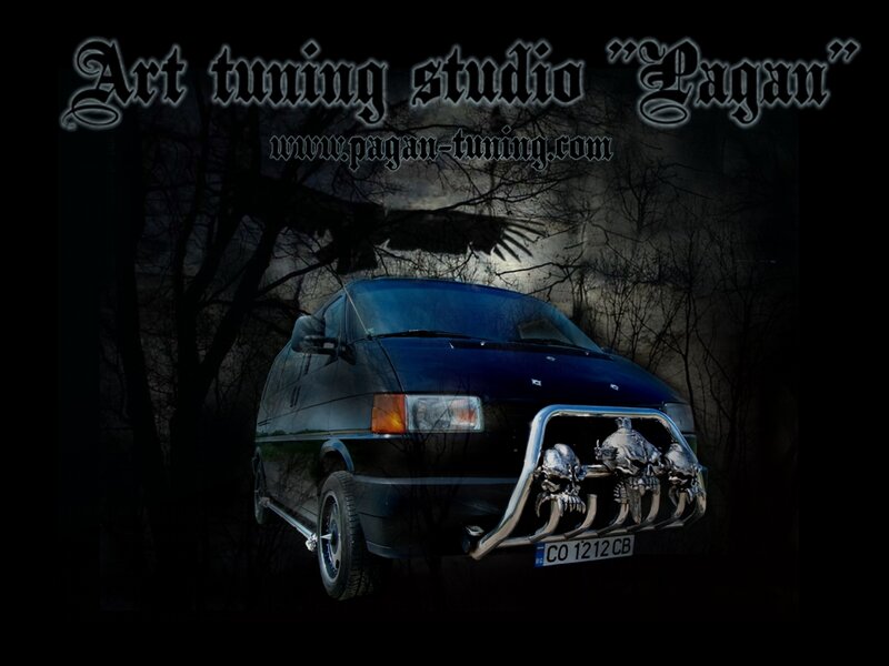 Black Van with Skull Grille