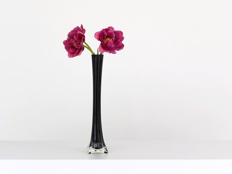 Black Vase with Flowers